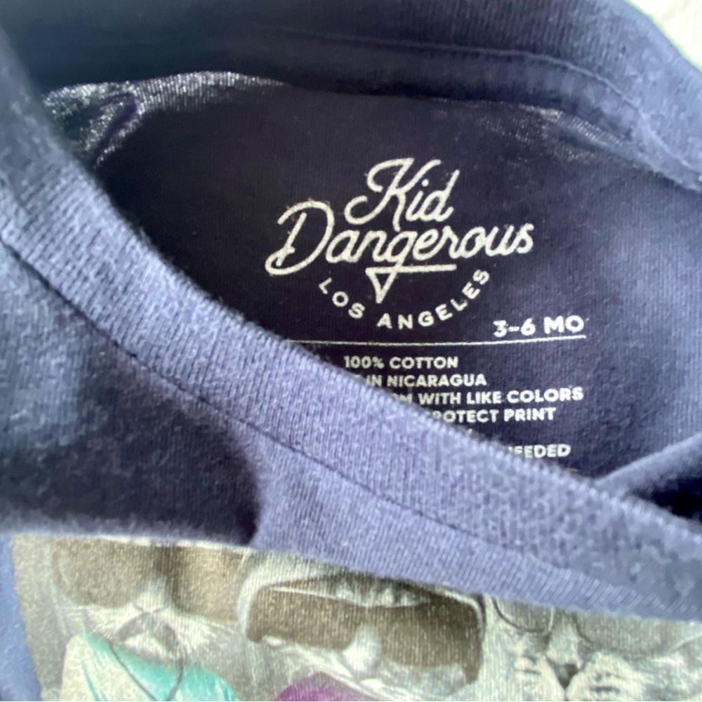Kid Dangerous Gatos Locos Funny Graphic Tee Size 3-6 Months - Picture 4 of 4